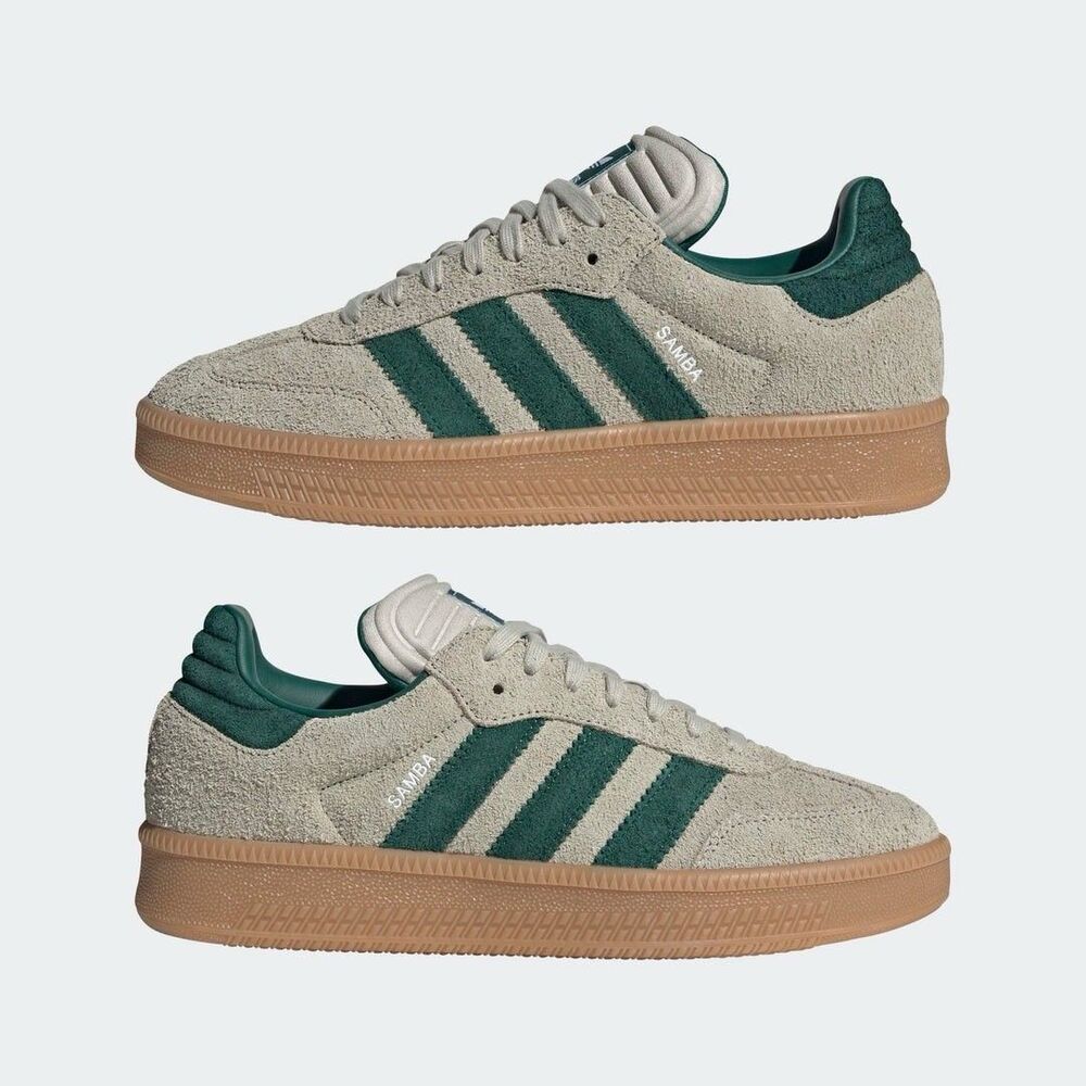 Adidas Samba XLG Junior Putty Grey/ Collegiate Green JQ9886 Size 7 Women’s 8.5